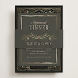 "Emilie" - Foil-Pressed Rehearsal Dinner Cards in Noir by Randi Cirelli - Assembled with Belly Band