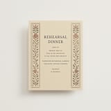 "Botanical Tapestry" - Foil-Pressed Rehearsal Dinner Cards in Navy by Jess Rosa Beck - Front