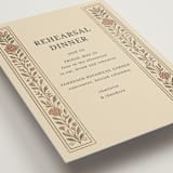 "Botanical Tapestry" - Foil-Pressed Rehearsal Dinner Cards in Navy by Jess Rosa Beck - Detail