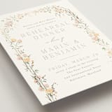 "Victorian Trellis" - Foil-Pressed Rehearsal Dinner Cards in Golden Summer by Erin L. Wilson - Detail
