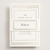 "Aurelia" - Foil-Pressed Rehearsal Dinner Cards in Dusty Blue by Janean Hinger - Assembled with Belly Band