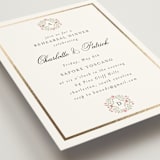 "Embrace" - Foil-Pressed Rehearsal Dinner Cards in Peony by Susan Moyal - Detail