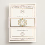 "Embrace" - Foil-Pressed Rehearsal Dinner Cards in Peony by Susan Moyal - Assembled with Belly Band