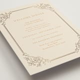 "Marigold" - Foil-Pressed Rehearsal Dinner Cards in Ochre by Hannah Bowman - Detail