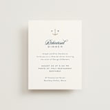 "Anchored" - Foil-Pressed Rehearsal Dinner Cards in Royal Navy by Olivia Raufman - Front