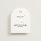 "Anchored" - Foil-Pressed Rehearsal Dinner Cards in Royal Navy by Olivia Raufman - Front