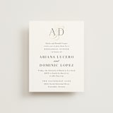 "Gilded Ampersand" - Foil-Pressed Rehearsal Dinner Cards in Cotton by Jennifer Postorino - Front