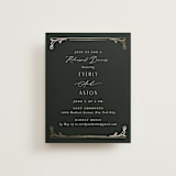 "Majesty" - Foil-Pressed Rehearsal Dinner Cards in Onyx by Nicoletta Savod - Front