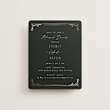 "Majesty" - Foil-Pressed Rehearsal Dinner Cards in Onyx by Nicoletta Savod - Front