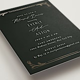 "Majesty" - Foil-Pressed Rehearsal Dinner Cards in Onyx by Nicoletta Savod - Detail
