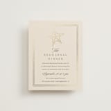 "Seaside" - Foil-Pressed Rehearsal Dinner Cards in Champagne by Griffinbell Paper Co. - Front