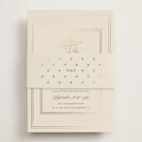"Seaside" - Foil-Pressed Rehearsal Dinner Cards in Champagne by Griffinbell Paper Co. - Assembled with Belly Band