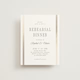 "Side Stripe" - Foil-Pressed Rehearsal Dinner Cards in Pearl by Nicole Walsh - Front