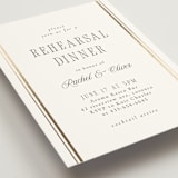 "Side Stripe" - Foil-Pressed Rehearsal Dinner Cards in Pearl by Nicole Walsh - Detail