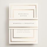 "Hampton" - Foil-Pressed Rehearsal Dinner Cards in Chantilly by Wildfield Paper Co - Assembled with Belly Band