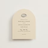 "Cove" - Foil-Pressed Rehearsal Dinner Cards in Sand by Jennifer Lew - Front