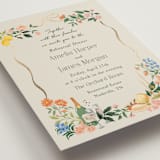 "Garden Feast" - Foil-Pressed Rehearsal Dinner Cards in Garden by Elly - Detail