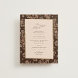 "Blooming path" - Foil-Pressed Rehearsal Dinner Cards in Chocolate by Paola Benenati - Front