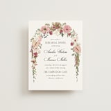 "Flouriishing" - Foil-Pressed Rehearsal Dinner Cards in Blush by Susan Moyal - Front