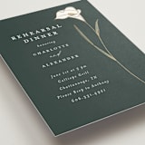 "Elegant Lillies" - Foil-Pressed Rehearsal Dinner Cards in Forest by Stacey Meacham - Detail