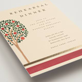 "Indian Elephant" - Foil-Pressed Rehearsal Dinner Cards in Honey by Teju Reval - Detail