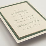 "Vintage Oval" - Foil-Pressed Rehearsal Dinner Cards in Rosemary by Emily Betts - Detail