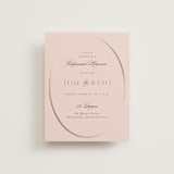 "Scallop Monogram" - Foil-Pressed Rehearsal Dinner Cards in Rose Quartz by Emily Betts - Front