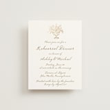 "Boho flower crest" - Foil-Pressed Rehearsal Dinner Cards in Ivory by Cass Loh - Front