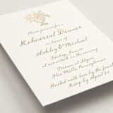 "Boho flower crest" - Foil-Pressed Rehearsal Dinner Cards in Ivory by Cass Loh - Detail