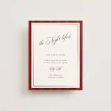 "Moiré" - Foil-Pressed Rehearsal Dinner Cards in Crimson by Studio Suku - Front