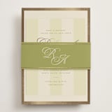 "rory" - Foil-Pressed Rehearsal Dinner Cards in Olive by Ellen Schlegelmilch - Assembled with Belly Band
