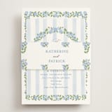 "Pillowy border" - Foil-Pressed Rehearsal Dinner Cards in Ocean by Creo Study - Assembled with Belly Band