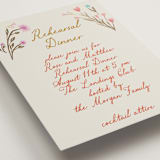 "Chantilly" - Foil-Pressed Rehearsal Dinner Cards in Sunset by Maja Cunningham - Detail
