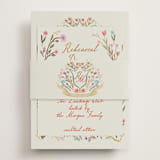 "Chantilly" - Foil-Pressed Rehearsal Dinner Cards in Sunset by Maja Cunningham - Assembled with Belly Band