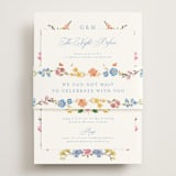 "Everlasting Romance" - Foil-Pressed Rehearsal Dinner Cards in Meadow by Petra Kern - Assembled with Belly Band