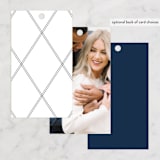 "Funky Names" - Rehearsal Dinner Favor Tags in Navy by Phrosné Barwood - Back of Card Options