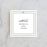 "Eloquence" - Rehearsal Dinner Favor Tags in Goldenrod by Kimberly FitzSimons - Front