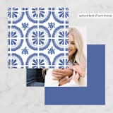 "Talavera" - Rehearsal Dinner Favor Tags in Azure by Lagniappe Paper - Back of Card Options