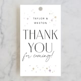 "The Happy Couple" - Rehearsal Dinner Favor Tags in Cotton by Robert and Stella - Front