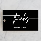 "Lilt" - Rehearsal Dinner Favor Tags in Licorice by Kampai Designs - Front