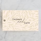 "Dinner Fleur" - Rehearsal Dinner Favor Tags in Almond by Julie Murray - Front