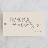 "Layered" - Rehearsal Dinner Favor Tags in Natural by Kelly Schmidt - Front