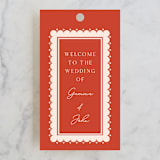 "Havana" - Rehearsal Dinner Favor Tags in Chili by Inkblot Design - Front