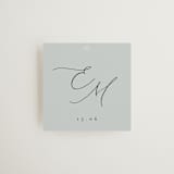 "Corner" - Rehearsal Dinner Favor Tags in Sky by Kelly Schmidt - Front