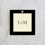 "Classic Initials" - Rehearsal Dinner Favor Tags in Midnight by mo kelley - Front