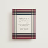 "Holiday Tartan" - Reception Cards in Cranberry by Erin Deegan - Front