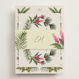 "Tropical Garden" - Reception Cards in Lime by Elly - Assembled with Belly Band