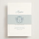 "Empire" - Reception Cards in Dusty Blue by Jennifer Postorino - Assembled with Belly Band
