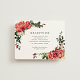 "Peonies Forever" - Reception Cards in Coral by Susan Moyal - Front