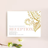 "Modern Mehndi" - Reception Cards in Gold by Laura Condouris - Front